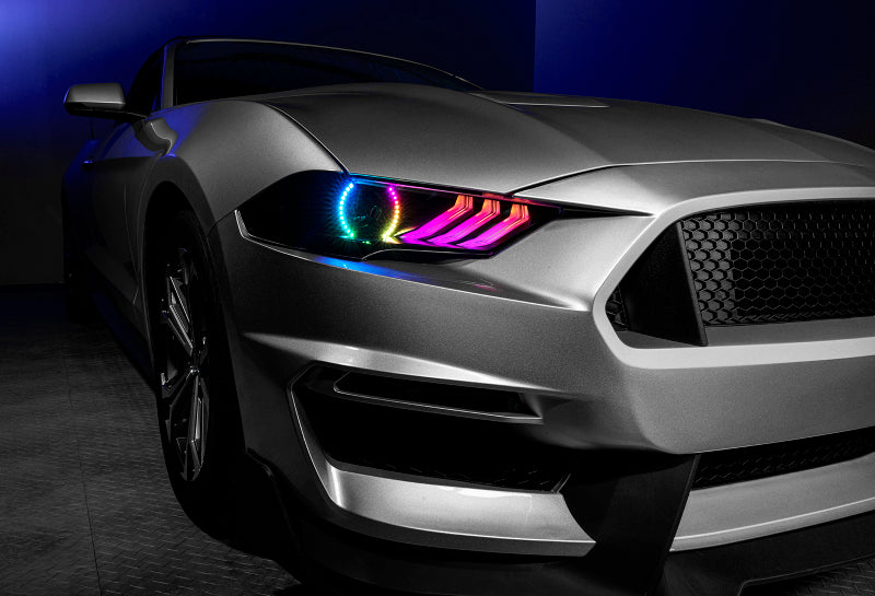 Oracle 18-21 Ford Mustang Dynamic DRL w/ Halo Kit & Sequential Turn Signal - ColorSHIFT