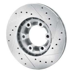 R1 87-89 Dodge Raider Front Left Drilled & Slotted Silver Brake Rotor