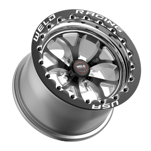 Weld S76 Beadlock 15x9/5x120.65/4.5 BS/3.18 HB - Black Center - Polished Shell - Black SBL MT Wheel