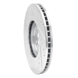 R1 07-17 Nissan Juke Front Right Drilled & Slotted Silver Brake Rotor
