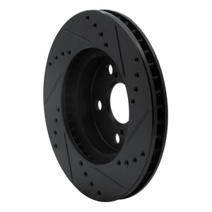 R1 94-00 Toyota Celica Front Left Drilled & Slotted Black Brake Rotor