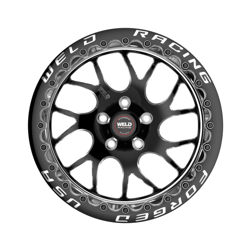 Weld S78 Beadlock 17x11/5x120.65/7.7 BS/3.18 HB - Black Center - Polished Shell - Black SBL Wheel