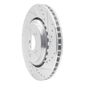 R1 14-20 Acura MDX Front Right Drilled & Slotted Silver Brake Rotor