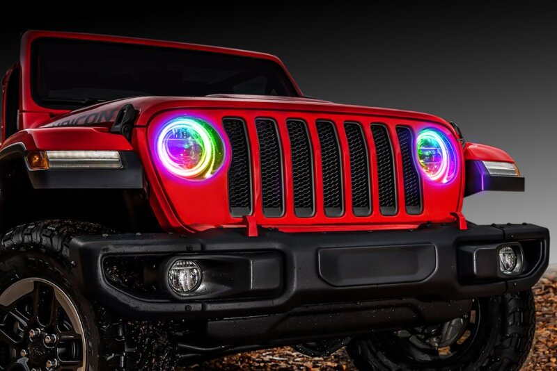 Oracle Jeep Wrangler JL/Gladiator JT LED Surface Mount Headlight Halo Kit - ColorSHIFT