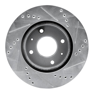 R1 04-04 Mitsubishi Lancer Front Left Drilled & Slotted Silver Brake Rotor