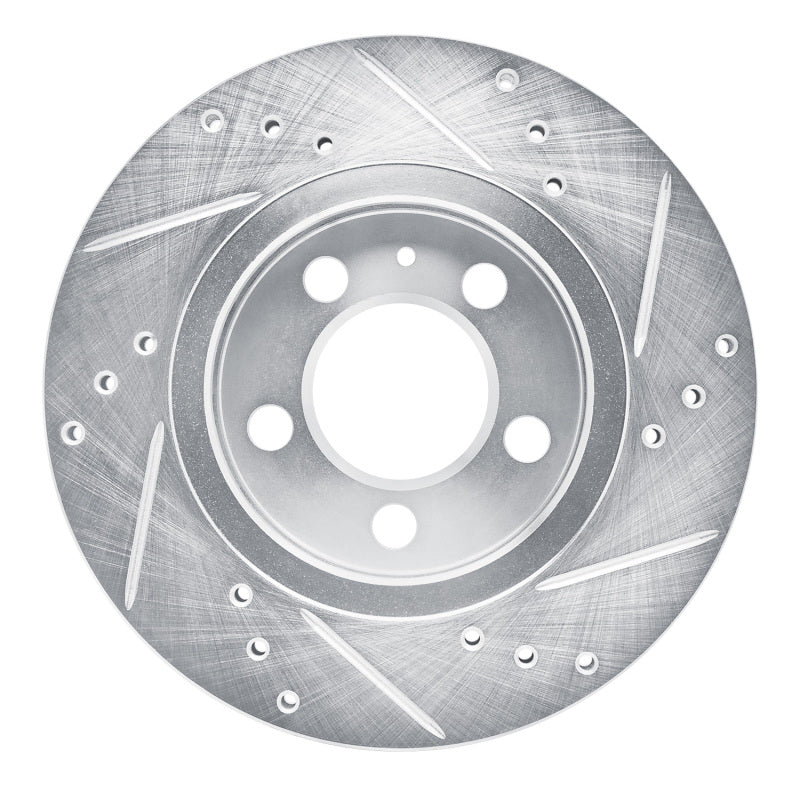 R1 00-06 Audi TT Quattro Rear Left Drilled & Slotted Silver Brake Rotor