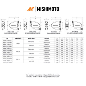 Mishimoto Universal Air-To-Water Intercooler Dual Pass (1500hp) - Opposite Side Inlet/Outlet