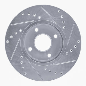 R1 14-23 Ford Fiesta (USA/Canada) Front Left Drilled & Slotted Silver Brake Rotor