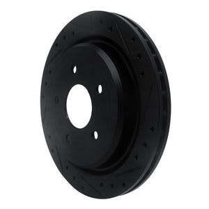 R1 97-13 Cadillac XLR Rear Right Drilled & Slotted Black Brake Rotor