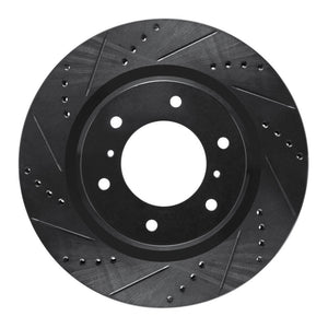 R1 08-17 Mitsubishi Montero Limited (Mexico) Front Left Drilled & Slotted Black Brake Rotor