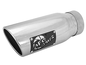 aFe MACH Force-Xp Universal Exhaust Tip 3-1/2Inlet x 4-1/2IN Outlet x 12IN L Polished Left Side Exit