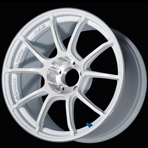 Advan RZIII 18x9.5 / +45 Offset / 5x100 BC / 63mm Bore / Racing White Metallic & Diamond Cut