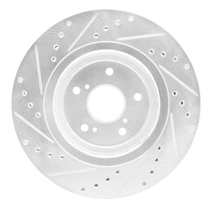 R1 14-20 Acura MDX Front Right Drilled & Slotted Silver Brake Rotor
