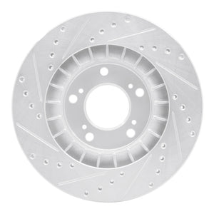 R1 00-09 Honda S2000 Front Right Drilled & Slotted Silver Brake Rotor