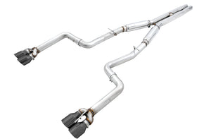AWE Tuning 2015+ Dodge Challenger 6.4L/6.2L SC Track Edition Exhaust - Quad Diamond Black Tips