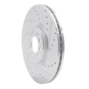 R1 00-06 Audi TT Front Right Drilled & Slotted Silver Brake Rotor