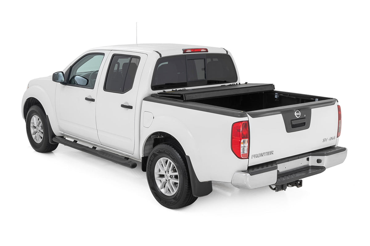Rough Country Hard Tri-Fold Flip Up Bed Cover 5' Bed | Nissan Frontier 2WD/4WD (05-21)