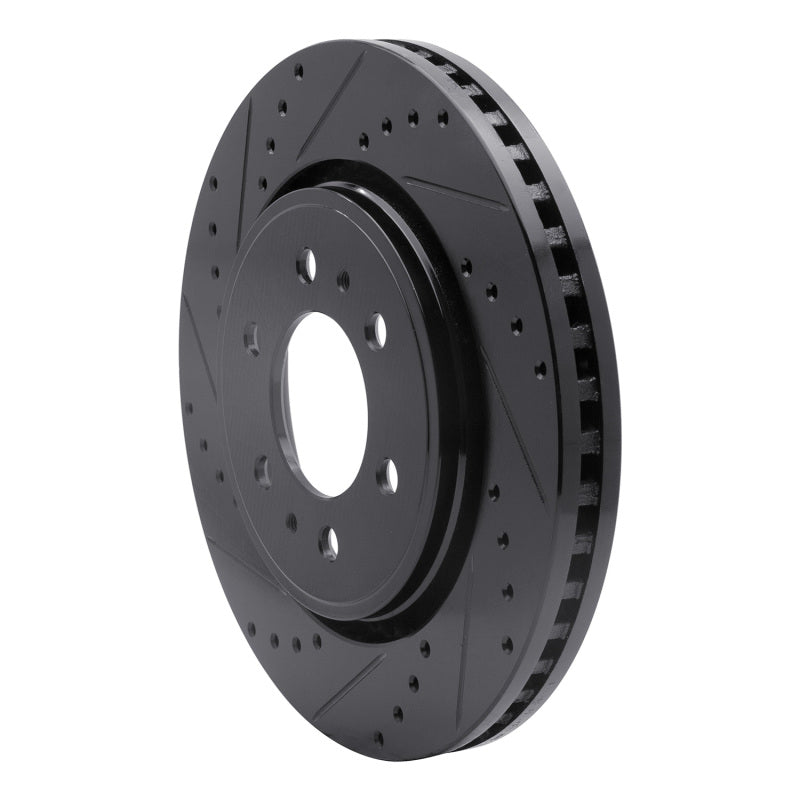 R1 07-21 Ford Expedition Front Left Drilled & Slotted Black Brake Rotor