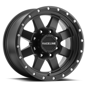 Raceline 935B Defender 16x6in / 6x139.7 BP / 0mm Offset / 4.25mm Bore - Satin Black Wheel
