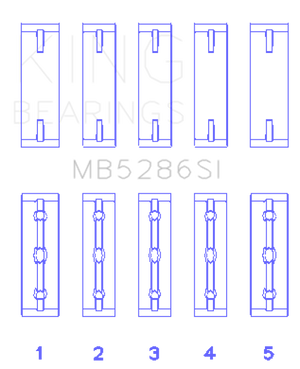 King Engine Bearings Toyota 1Uz-Fe/2Uz-Fe/3Uz-Fe (Size +0.25mm) Main Bearing Set