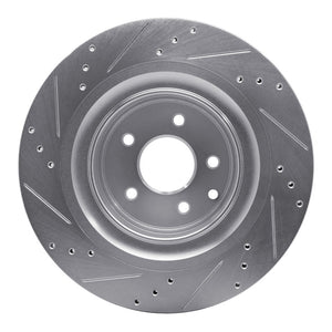 R1 09-20 Nissan 370Z Rear Right Drilled & Slotted Silver Brake Rotor