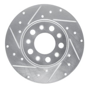 R1 15-25 Alfa Romeo Tonale Rear Left Drilled & Slotted Silver Brake Rotor
