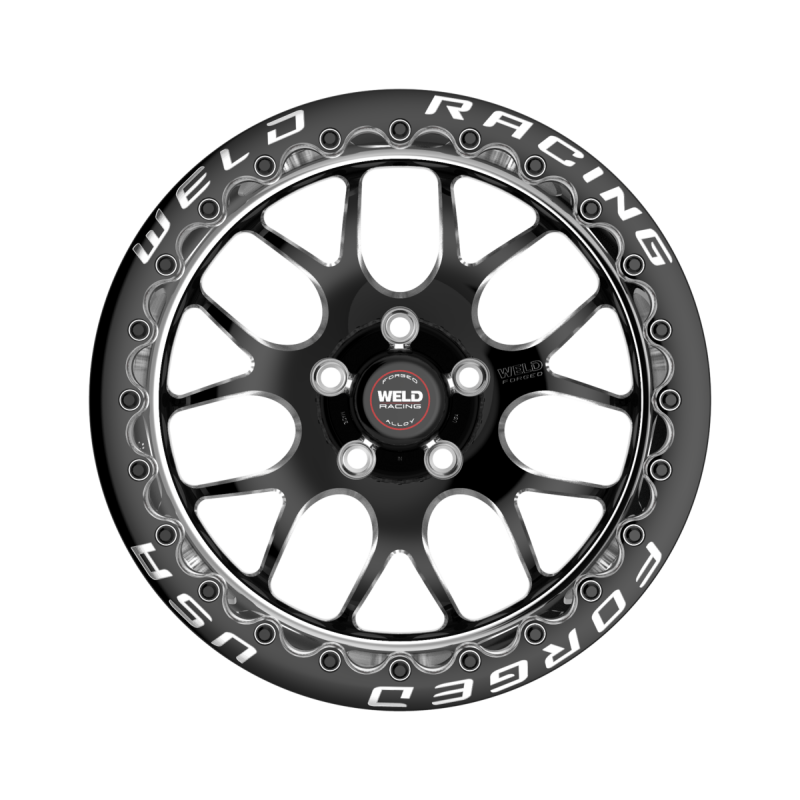 Weld S77 Beadlock 15x12/5x115/6.5 BS/3.18 HB - Black Center - Polished Shell - Black SBL MT Wheel