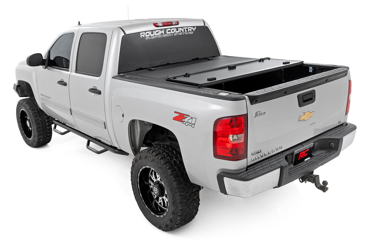 Rough Country Hard Tri-Fold Flip Up Cover | Chevy/GMC 1500 (07-13)