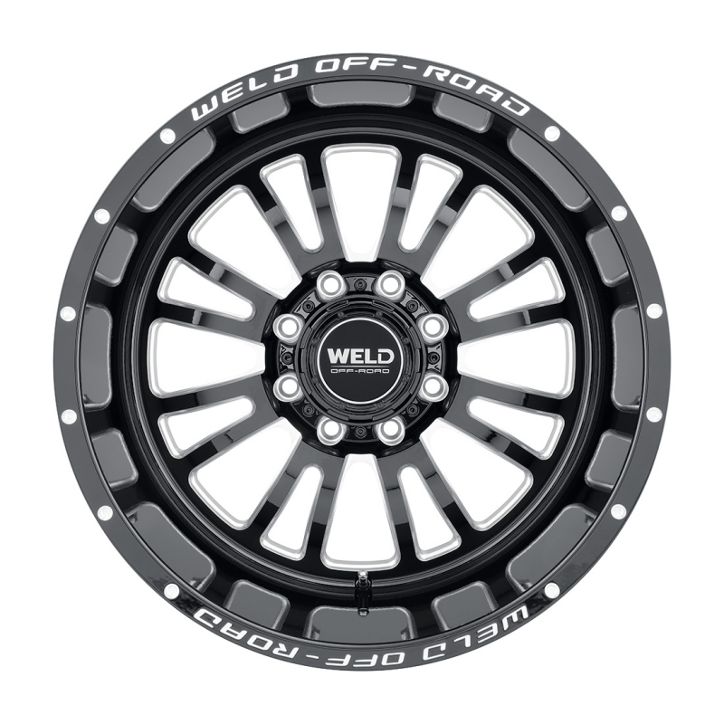Weld Slingblade 20x10 / 8x180 / 4.75 BS / 124.3 HB - Gloss Black Milled - Non-BL Wheel