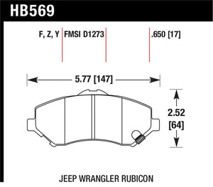 Hawk 2007-2011 Dodge Nitro R/T HPS 5.0 Front Brake Pads