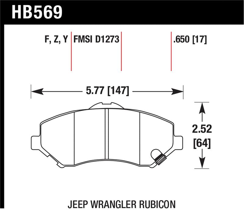 Hawk 2007-2011 Dodge Nitro R/T HPS 5.0 Front Brake Pads