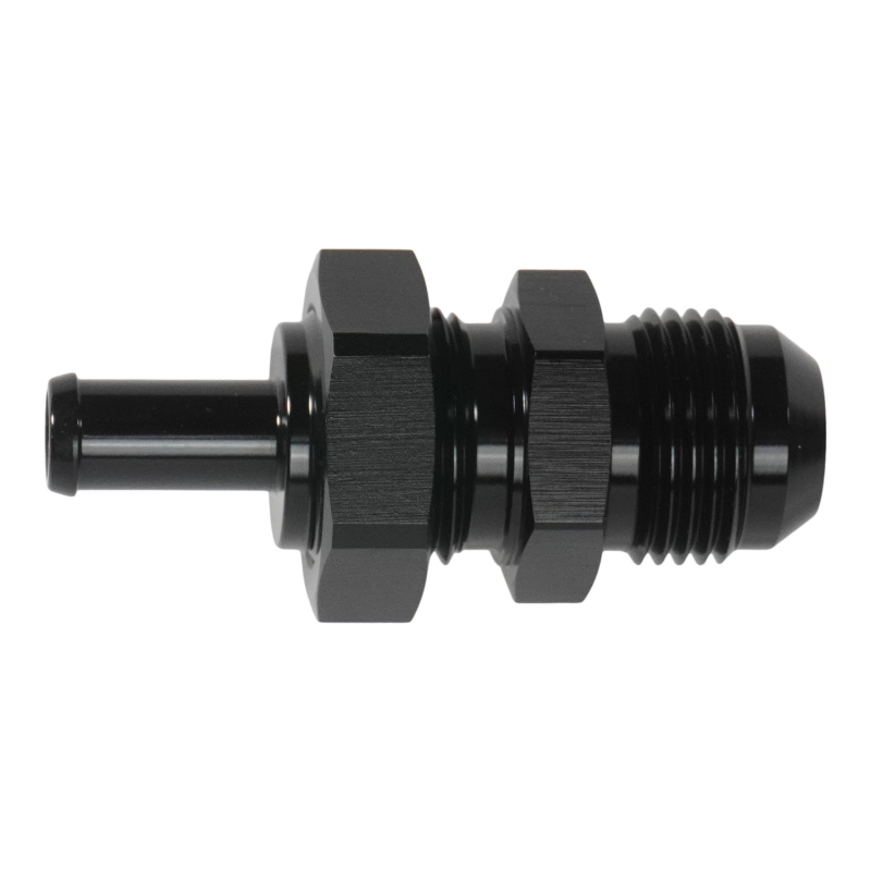 DeatschWerks 10AN Male Flare Bulkhead to 3/8in Hose Barb Straight