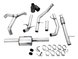 AWE Tuning 4th Gen GM 1500 5.3L 0FG Cat-Back Split Rear Exit (Flat Bumper) - Dual Diamond Tips