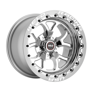 Weld S76 Beadlock 15x10/5x114.3/6.5 BS/3.18 HB-Polished Center-Polished Shell-Black SBL MT Wheel