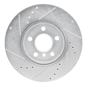 R1 14-21 Mini Cooper (Excl Clubman) Front Right Drilled & Slotted Silver Brake Rotor