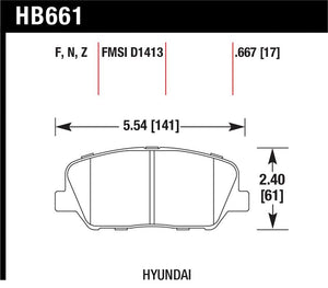Hawk 10 Hyundai Genesis Coupe (w/o Brembo Breaks) HPS Street Front Brake Pads