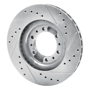 R1 90-04 Mitsubishi Montero Front Left Drilled & Slotted Silver Brake Rotor