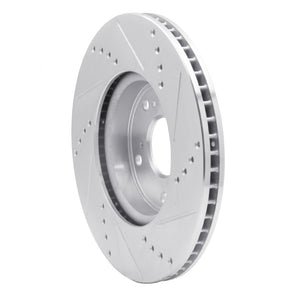 R1 13-22 Honda Accord Sedan Front Left Drilled & Slotted Silver Brake Rotor