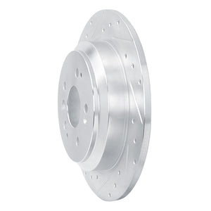 R1 16-25 Honda Pilot Rear Left Drilled & Slotted Silver Brake Rotor
