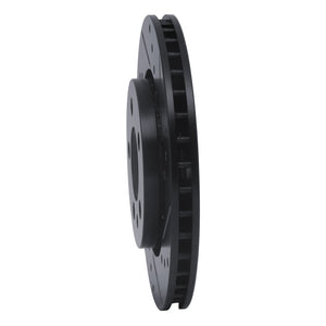 R1 00-06 Audi TT Quattro Rear Right Drilled & Slotted Black Brake Rotor