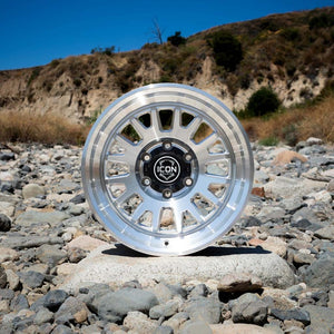 ICON Anza 17x8.5 / 5x5 / -6mm / 4.5in BS Silver Machined Wheel