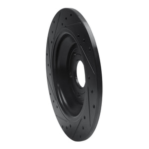 R1 16-25 Ford Focus Rear Right Drilled & Slotted Black Brake Rotor