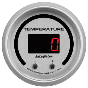 Autometer 52.4mm Silver Switchable 60-340 Degrees F/40-170 Degrees C Ultra-Lite Elite Digital Gauge