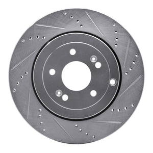 R1 10-16 Hyundai Genesis Coupe Rear Right Drilled & Slotted Silver Brake Rotor