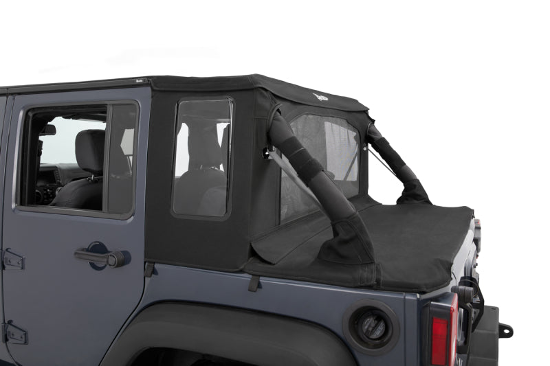 Bestop 07-18 Jeep Wrangler JK 4-Door Halftop Soft Top (Black Diamond)