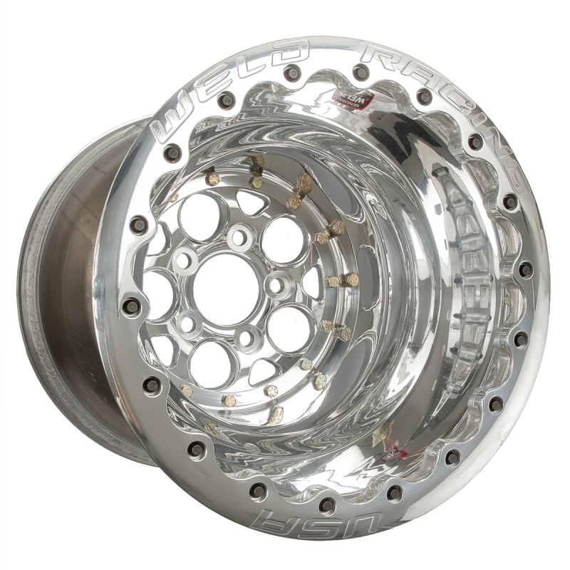 Weld Magnum 15x14 / 5x4.75 / 4 BS / 3.18 HB - Polished Center - Polished Shell - DBL MT Wheel