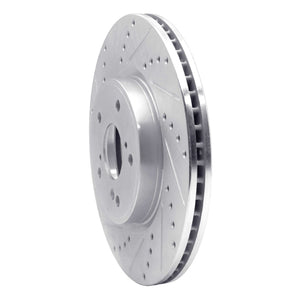 R1 2013-2025 Acura ADX Front Left Drilled & Slotted Silver Brake Rotor