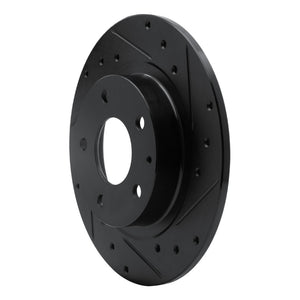 R1 14-21 Mazda 6 Rear Right Drilled & Slotted Black Brake Rotor