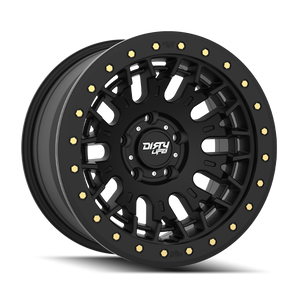 Dirty Life DT-3 17X9 6x139.7 -12 Offset - Satin Black w/ Simulated Beadlock