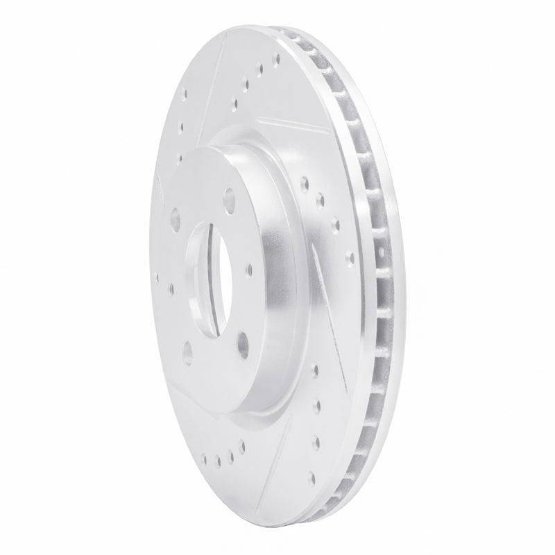 R1 84-87 Nissan Micra (Canada) Front Left Drilled & Slotted Silver Brake Rotor